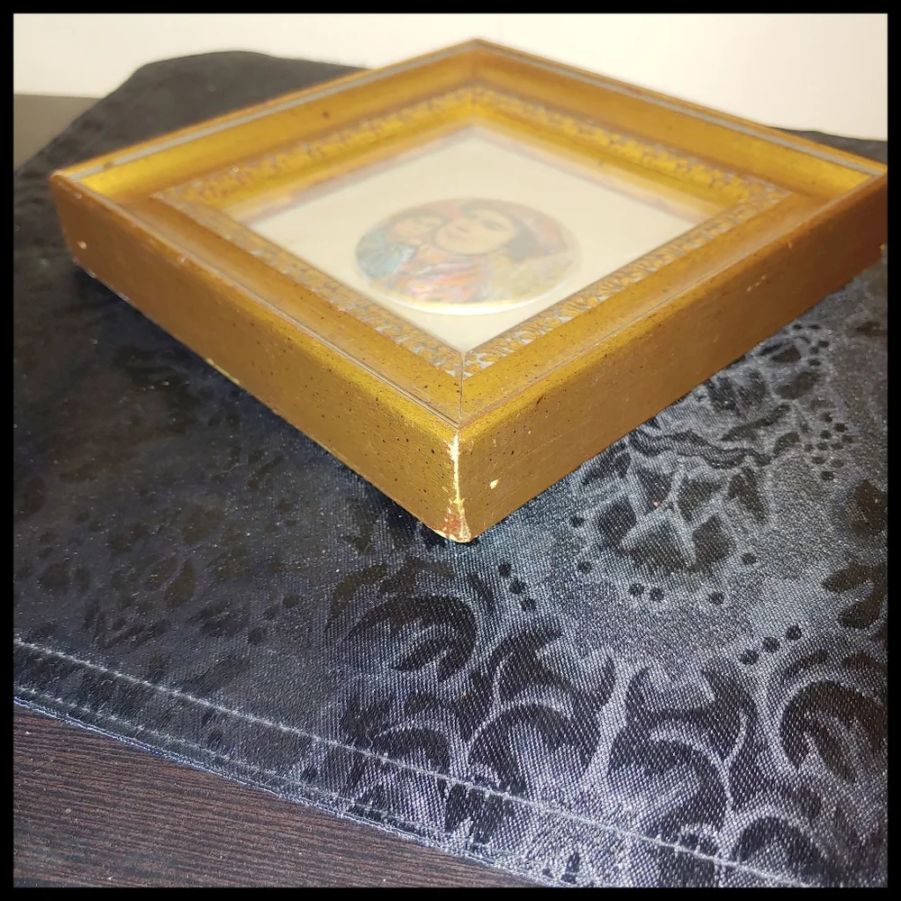 Edna Hibel Framed Porcelain Plaque *please read*